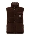 Moncler Mens Taupe Agen Sleeveless Corduroy Gilet In Brown