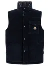 Moncler Corduroy Vest With High Collar And Pocket In Multi