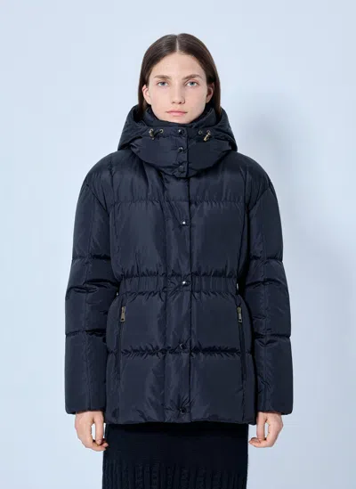 Moncler Agneux Hooded Short Down Jacket In Black