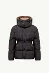 Moncler Agneux Square-quilted Hooded Short Down Jacket In Black