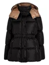 Moncler Womens Black Agneux Hooded Shell-down Jacket In Black
