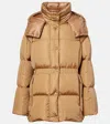 Moncler Agneux Quilted Down Jacket In Brown