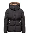 Moncler Agneux Square-quilted Hooded Short Down Jacket In Black