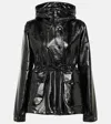 Moncler Agnou Glossy Textured Parka Jacket In Black
