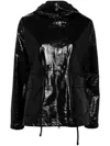Moncler Agnou Glossy Textured Parka Jacket In Black