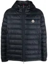 Moncler Agout Logo-patch Puffer Jacket In Blau