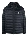 Moncler Blue Logo Patch Puffer Jacket In Blue