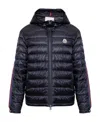 Moncler Agout Logo-patch Puffer Jacket In Blue