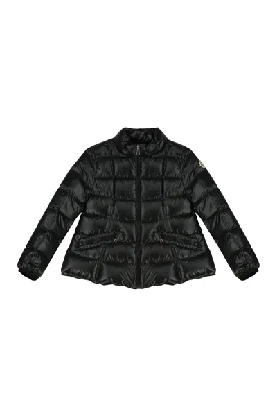 Moncler Kids' Ainay Hooded Full-zip Down Jacket In Black