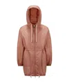 Moncler Airelle Hooded Ripstop Coat In Brown
