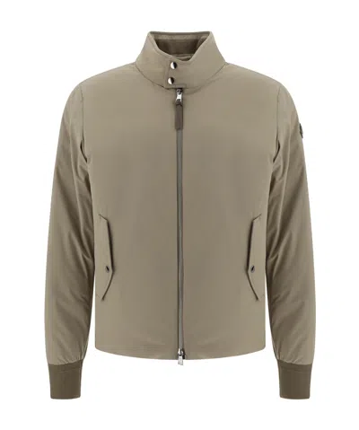 Moncler Albergian Shell Bomber Jacket In Gray