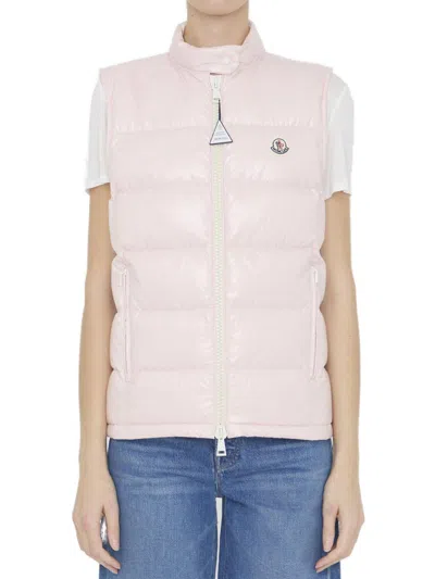 Moncler Alcibia尼龙羽绒马甲 In Pink