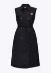 Moncler Quilted Down Vest In Navy