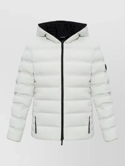 Moncler Alete Hooded Long Sleeve Quilted Coat In White