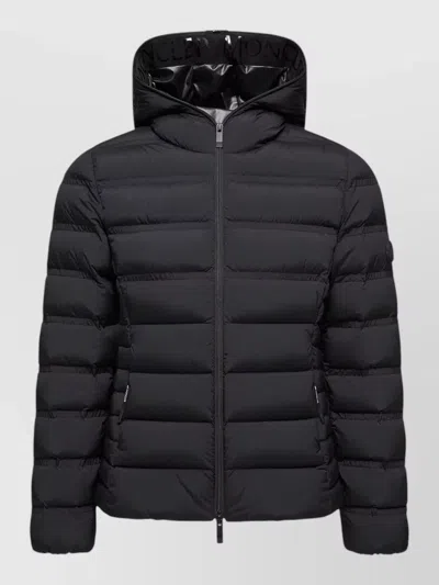 Moncler Down Hooded Short Puffer Jacket In Black