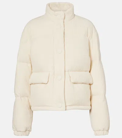 Moncler Aliminia Cotton Corduroy Down Jacket In White