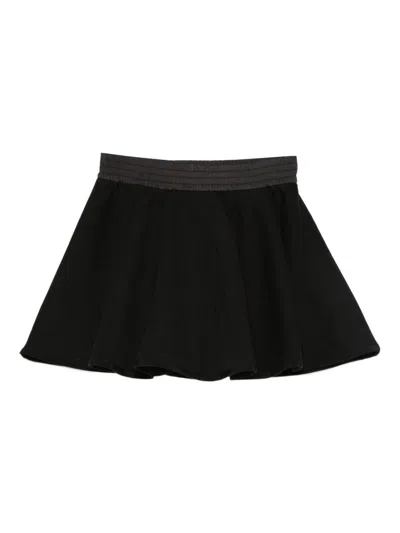 Moncler A-line Cotton Skirt In Black