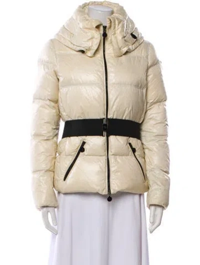 Pre-owned Moncler Aliso Colorblock Pattern Biker Jacket In Neutral