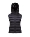 Moncler Doudoune Sans Manches À Capuche Aliterse In Black