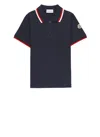 Moncler Short-sleeved Polo Shirt In Blue