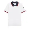 Moncler Tricolour-trim Cotton-jersey Polo Shirt 4- In White
