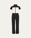 Moncler All-in-one Ski Suit In Dark Grey