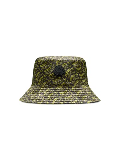 Moncler All-over Print Bucket Hat With Front Logo