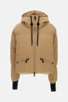 Moncler Hooded Drawstring Puffer Jacket In Brown