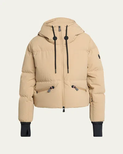 Moncler Allesaz Hooded Down Ski Jacket In Brown