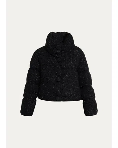 Moncler Almee Teddy Short Down Jacket In Black