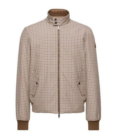 Moncler Almogordo Reversible Checked Shell Down Jacket In Neutral