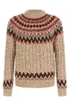 Moncler Jacquard Wool Blend Sweater With Geometric Pattern In Multi