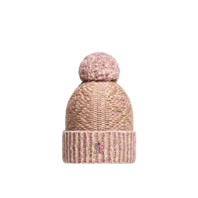 Moncler Alpaca & Wool Blend Beanie Hat, Women, Pink, Size: One Size