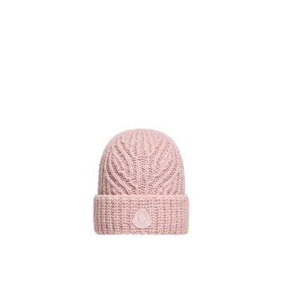 Moncler Alpaca & Wool Blend Beanie, Women, Pink, Size: One Size