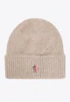 Moncler Alpaca And Wool Logo Beanie In Neutral