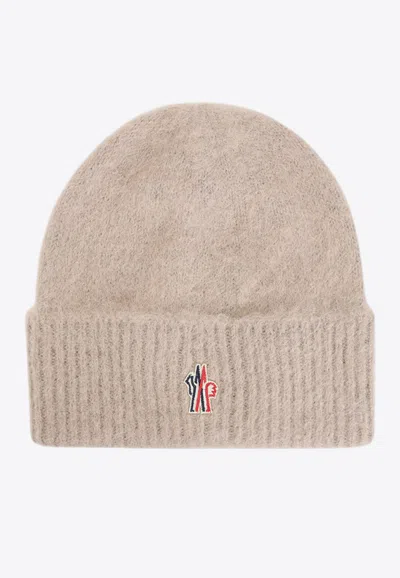 MONCLER ALPACA AND WOOL LOGO BEANIE