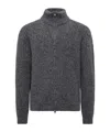 Moncler Alpaca And Wool Zip-up Cardigan In Gray