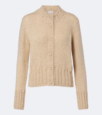 Moncler Alpaca And Wool-blend Cardigan In Neutral