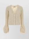 Moncler Alpaca Blend Cardigan V-neckline In White