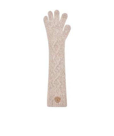 Moncler Alpaca Blend Gloves In Brown