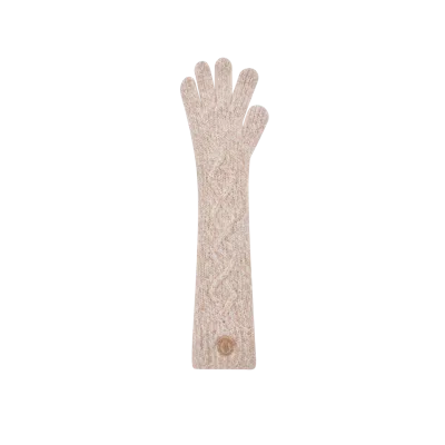 Moncler Gants En Alpaga Mélangé, Femme, Beige, Taille: Uni In Neutral