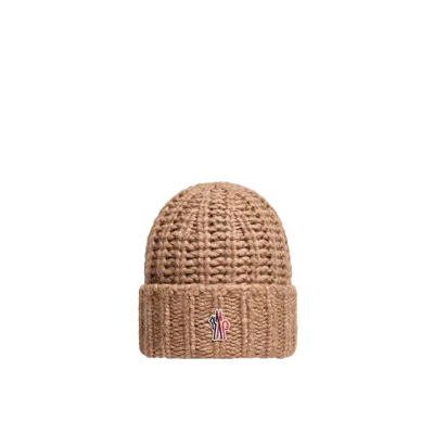 Moncler Alpaca Blend Rib Knit Beanie, Women, Beige, Size: One Size