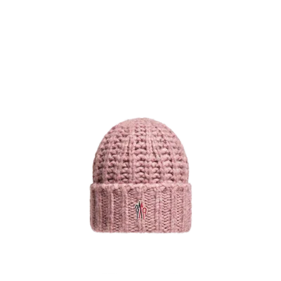 Moncler Alpaca Blend Rib Knit Beanie, Women, Pink, Size: One Size