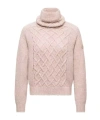 Moncler Alpaca Blend Turtleneck Sweater In Pink