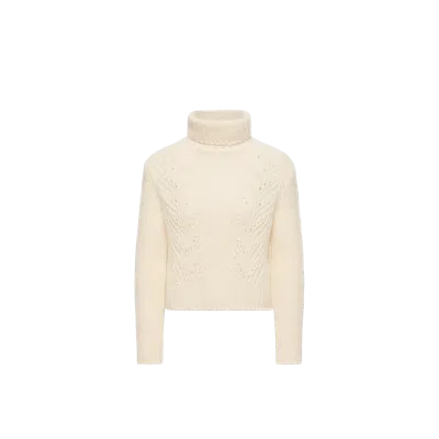 Moncler Alpaca Blend Turtleneck Sweater, Women, White, Size: L