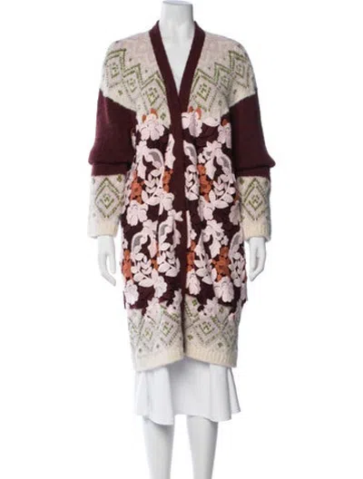 Pre-owned Moncler Alpaca Floral Print Sweater In Multicolor