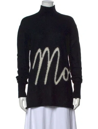 Pre-owned Moncler Alpaca Graphic Print Sweater In Black