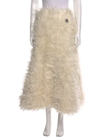 Pre-owned Moncler Alpaca Midi Length Skirt In Neutral