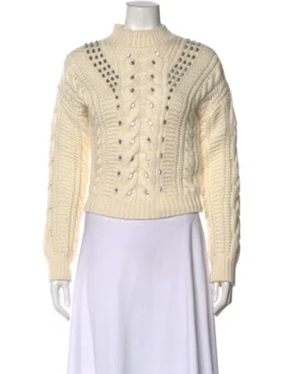 Pre-owned Moncler Alpaca Mock Neck Sweater In Neutral