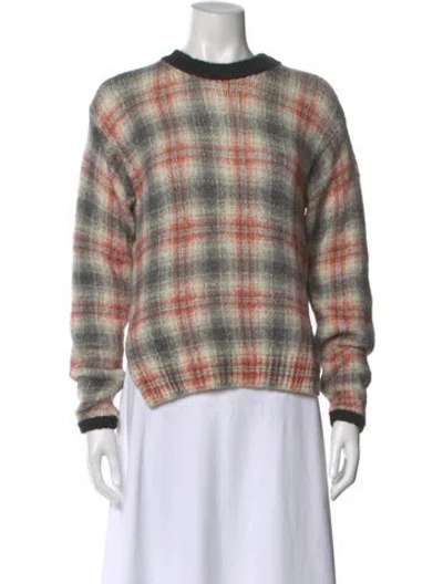 Pre-owned Moncler Alpaca Plaid Print Sweater In Multi
